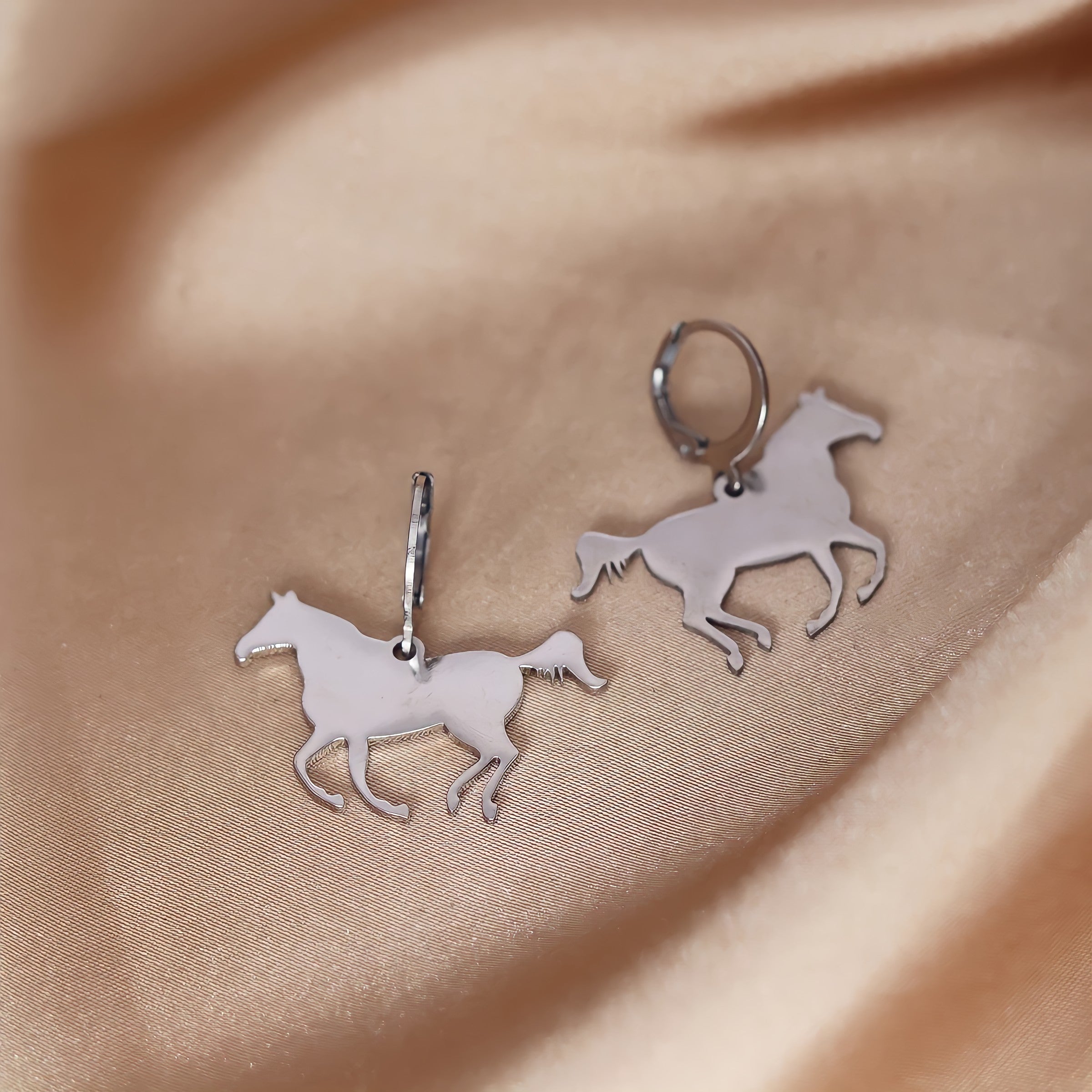 Pegasus Profile Silver Hoops