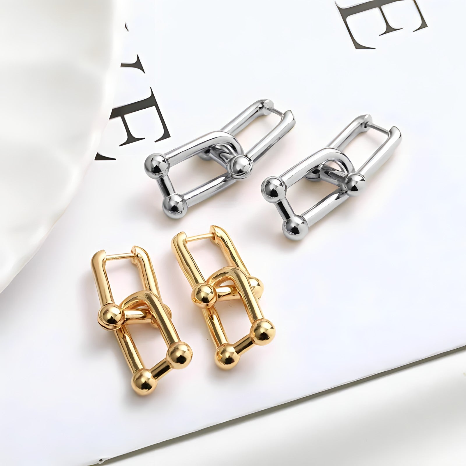 Grand Gallop Horseshoe Buckle Earrings